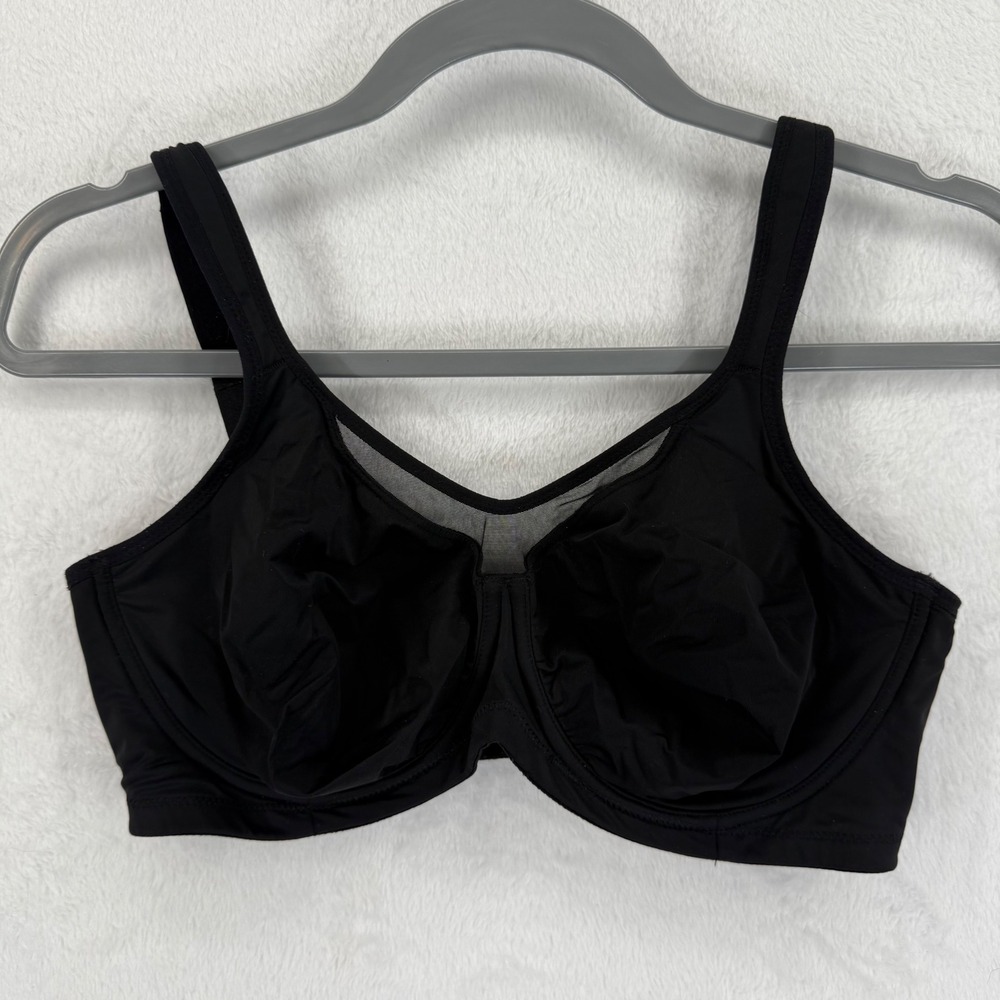 HSIA 34DD Black Bra Underwire‎ Full Coverage Adjustable Support Lingerie